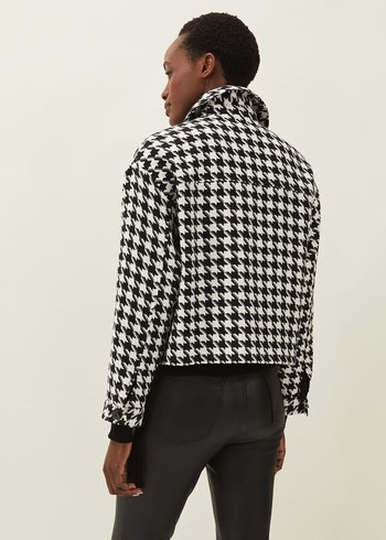 Phase Eight Brienna Dogtooth Jackets Black/White USA | 2378094-EN